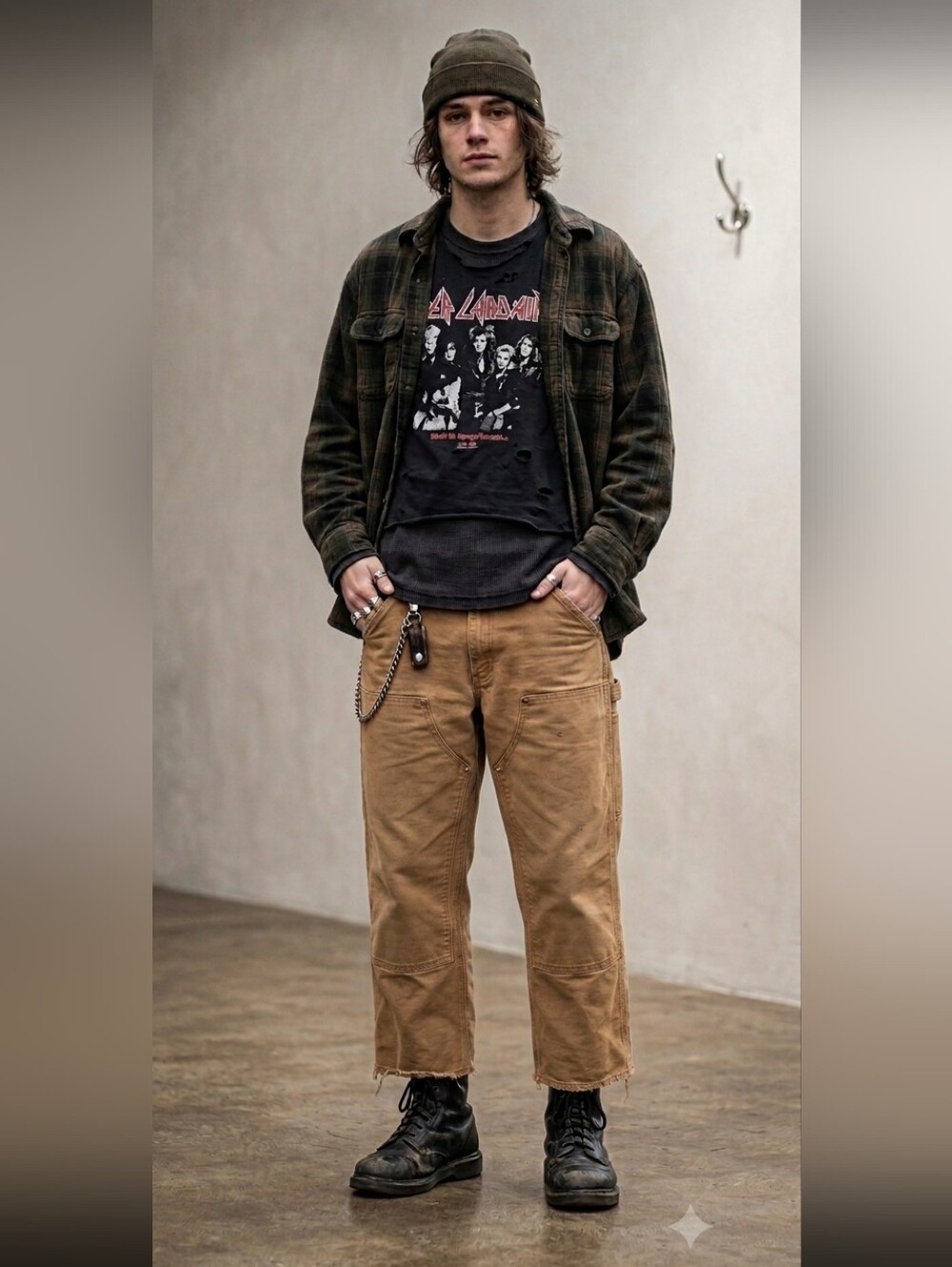 Dakota Double Knee Duck Canvas Carpenter Pants Grunge Brown 36x26 (Tag 38x30)